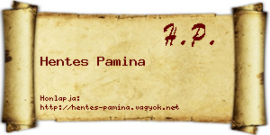 Hentes Pamina névjegykártya